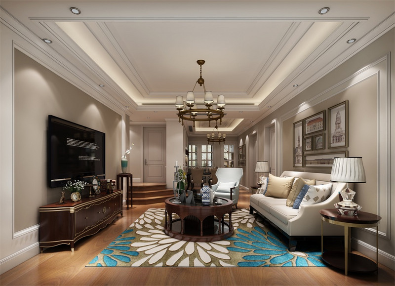 成都大平層客廳裝修設計效果圖